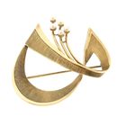 Image 5 of Vintage gold brooch with pearls