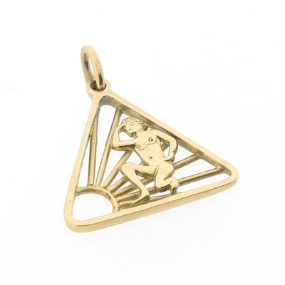 Image 2 of Gold pendant of the naturist symbol