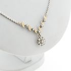 Image 4 of Bicolor Gold Necklace with Fixed Pendant and Diamonds; 0.45 ct.