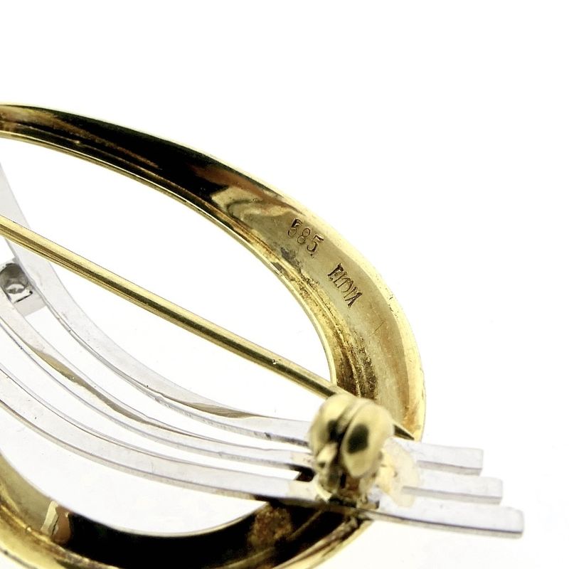 Image 7 of Two-tone fantasy brooch with diamond