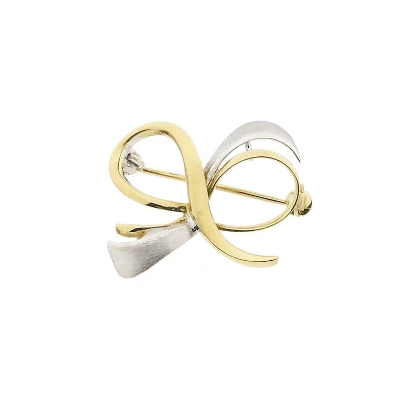 Image 8 of Two-tone gold brooch as a bow