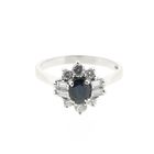 Image 2 of White gold cocktail ring with sapphire and diamond; 0.62 ct.