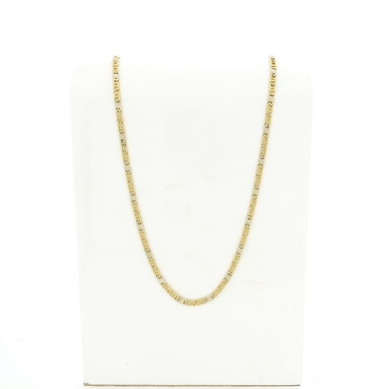 Image 1 of Two-tone gold navy link necklace; Men | 61 cm