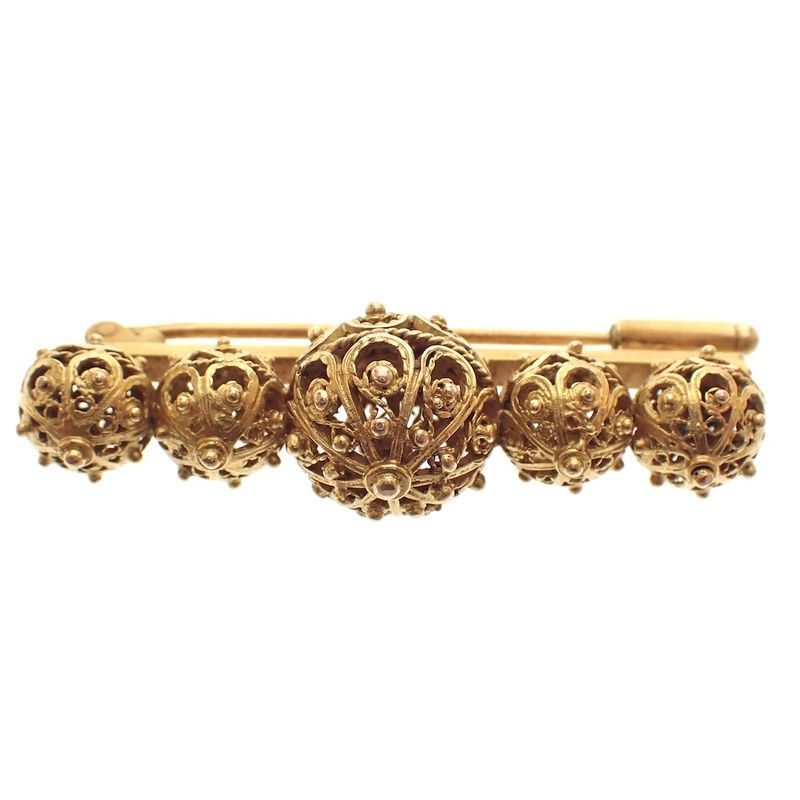 Image 1 of Antique gold brooch; Filigree technique
