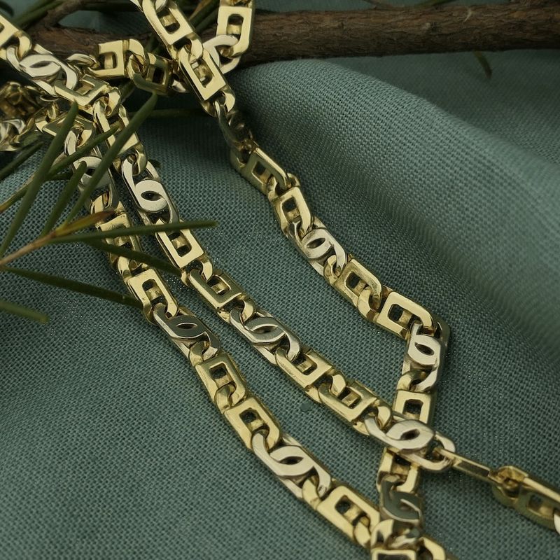 Image 2 of Two-tone gold navy link chain.