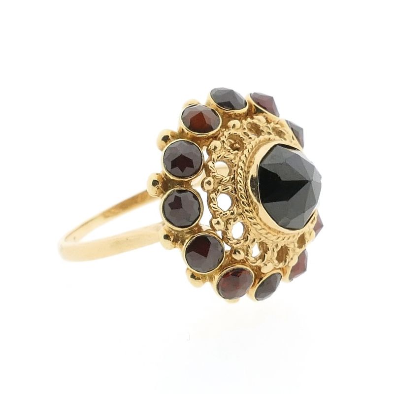 Image 6 of Gold entourage ring with garnet stones | Vintage