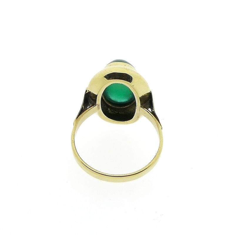 Image 6 of Gold ring with green agate | Vintage