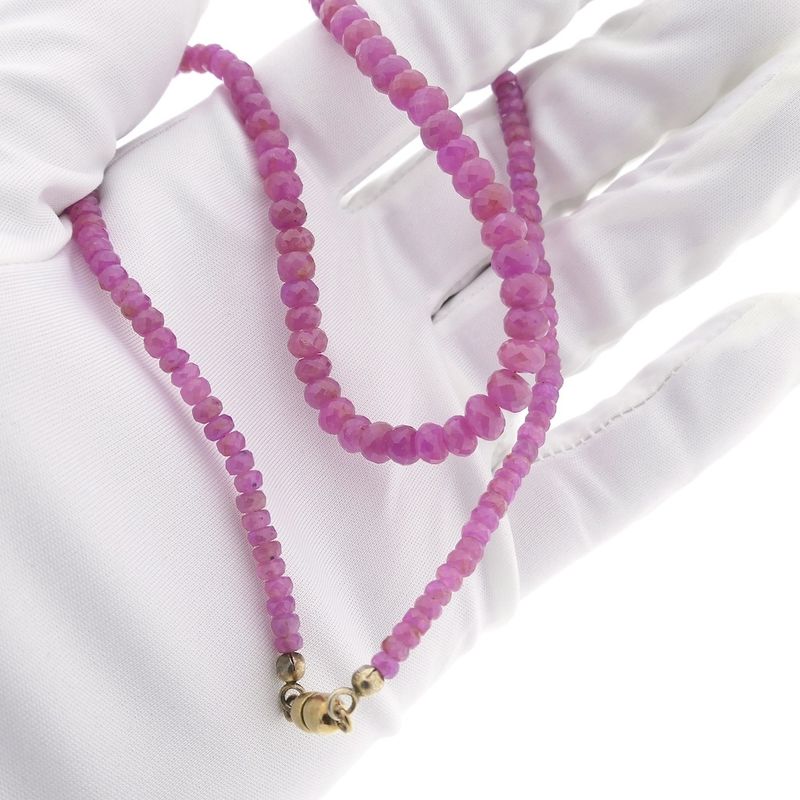 Image 9 of 9 carat ruby ​​bead necklace | 45 cm