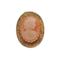 Vintage 18 carat gold brooch/pendant with cameo.