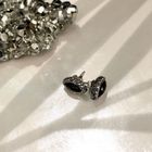 Image 2 of Silver stud earrings with marcasite and garnet