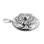 Image 6 of Antique silver floral pendant; filigree technique