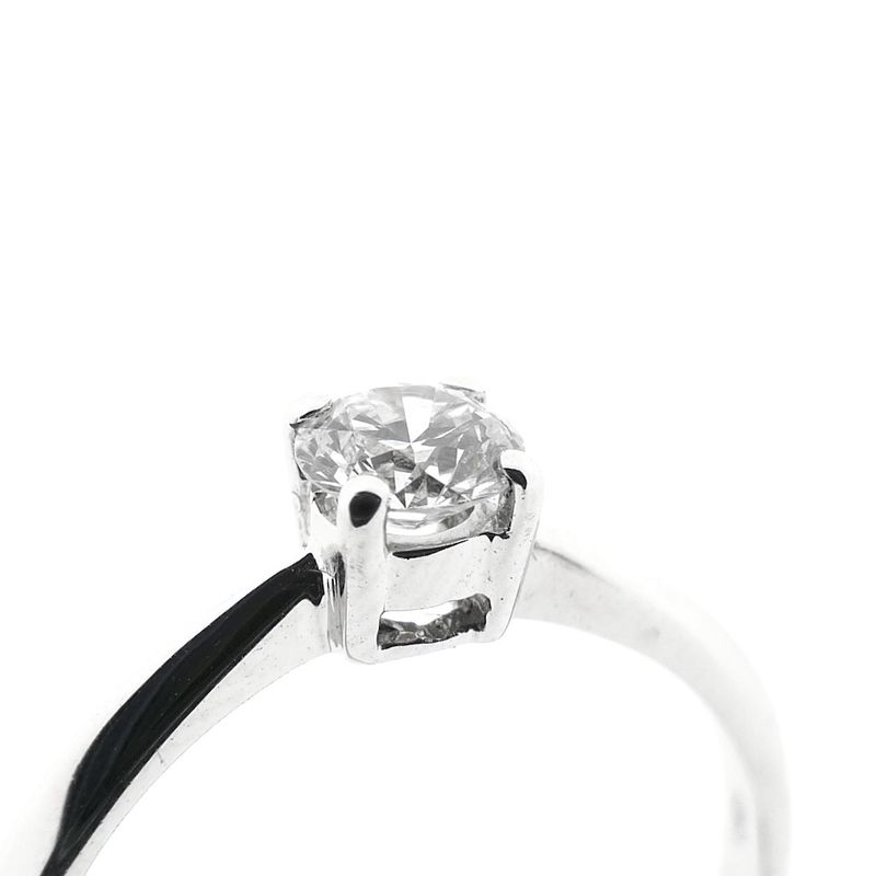 Image 3 of 18-karat white gold solitaire ring with 0.37 ct diamond