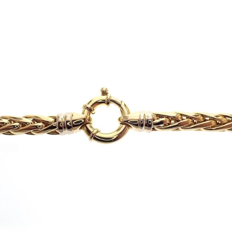Image 4 of Gold braided necklace; Foxtail link | 45 cm
