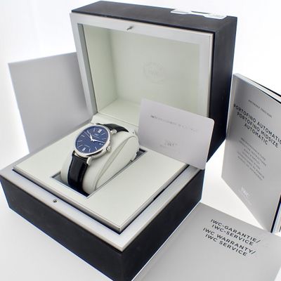 Image 2 of IWC Portofino; Automatic men's watch with leather strap