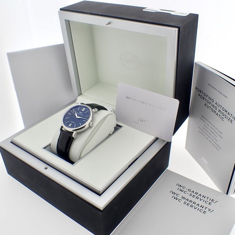 Image 2 of IWC Portofino; Automatic men's watch with leather strap