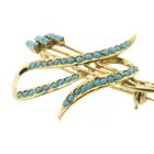 Image 3 of Gold brooch with turquoise
