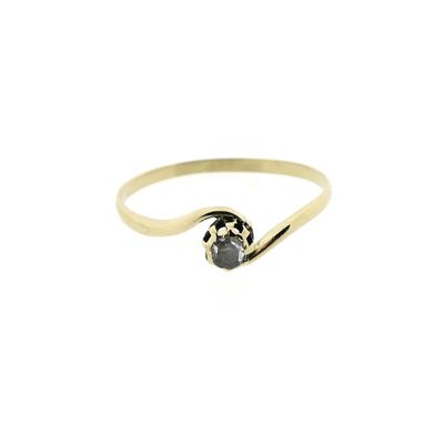 Image 2 of Gold solitaire ring with diamond; 0.07 ct.