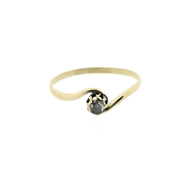 Image 2 of Gold solitaire ring with diamond; 0.07 ct.