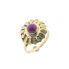 Image 1 of Vintage gold floral ring with ruby