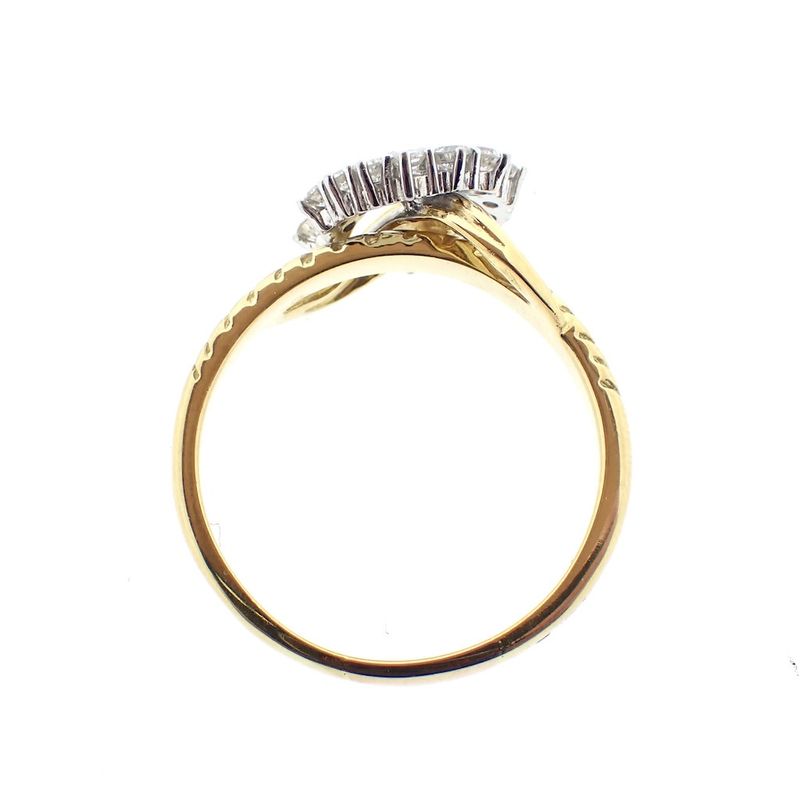 Image 6 of 18-karat gold ring with pavé settings and diamonds | approx. 0.65 ct.