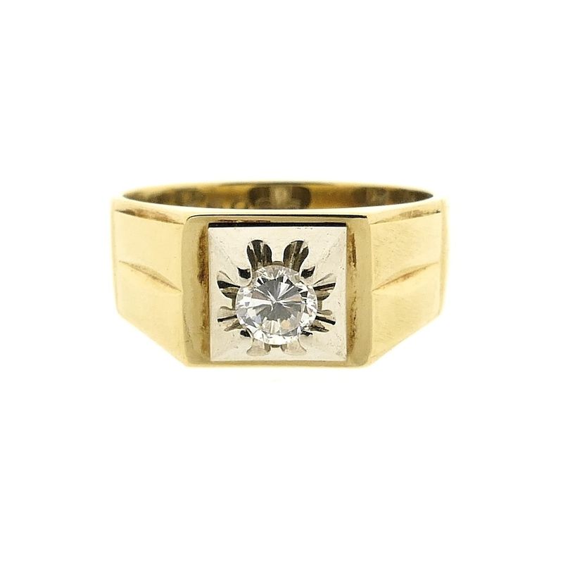 Image 3 of Two-tone gold solitaire ring with diamond | 0.36 ct.