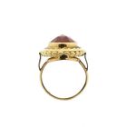 Image 5 of Gold statement ring with carnelian; 14 carat; size 15.75