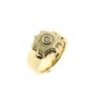 Image 1 of Men's Gold Pinky Ring with Green Moissanite