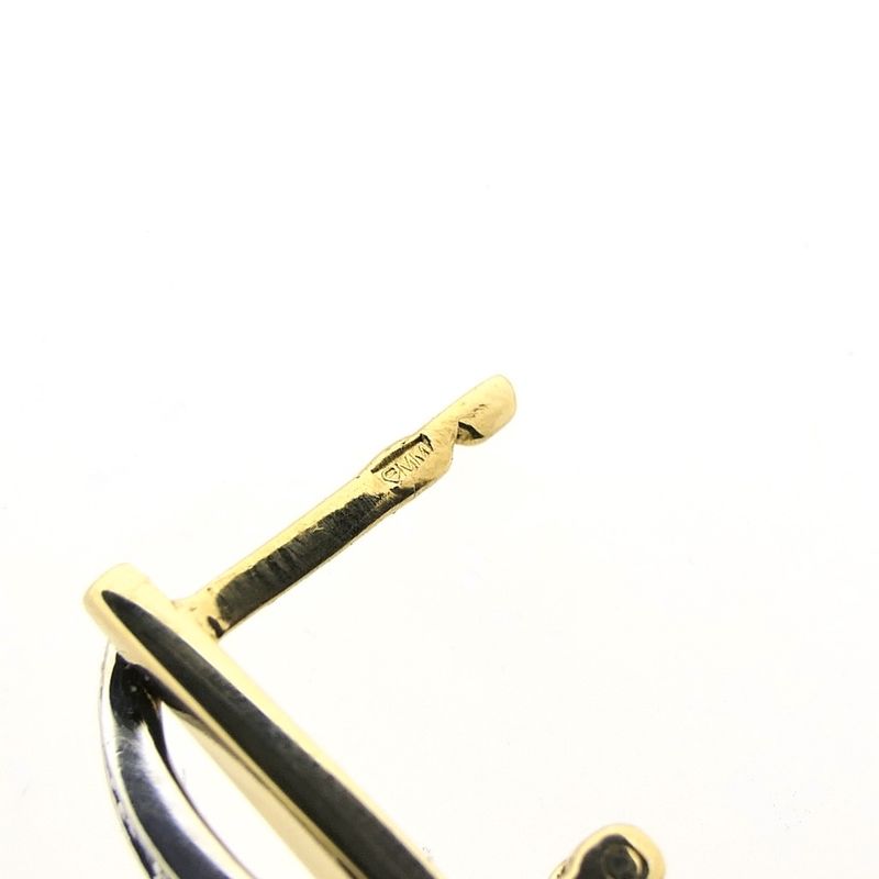 Image 5 of Bicolor gold stud earrings with zirconia