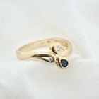 Image 7 of Gold ring with diamonds and sapphire | 0.04 ct.