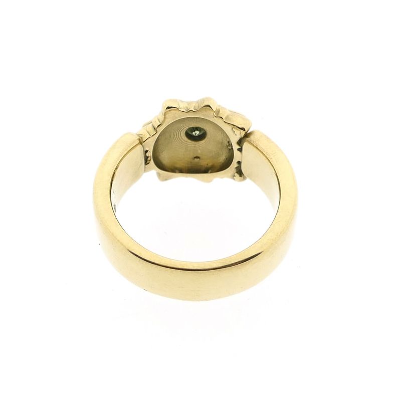 Image 7 of Men's Gold Pinky Ring with Green Moissanite