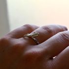 Image 6 of Bicolor Gold Ring with 0.06 ct Diamond; 14K; Size 17.5