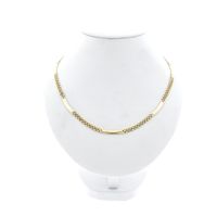 Bicolor gold panther link necklace.