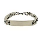 Image 2 of Silver robust gourmet link bracelet with engraving plate; Men | 21 cm