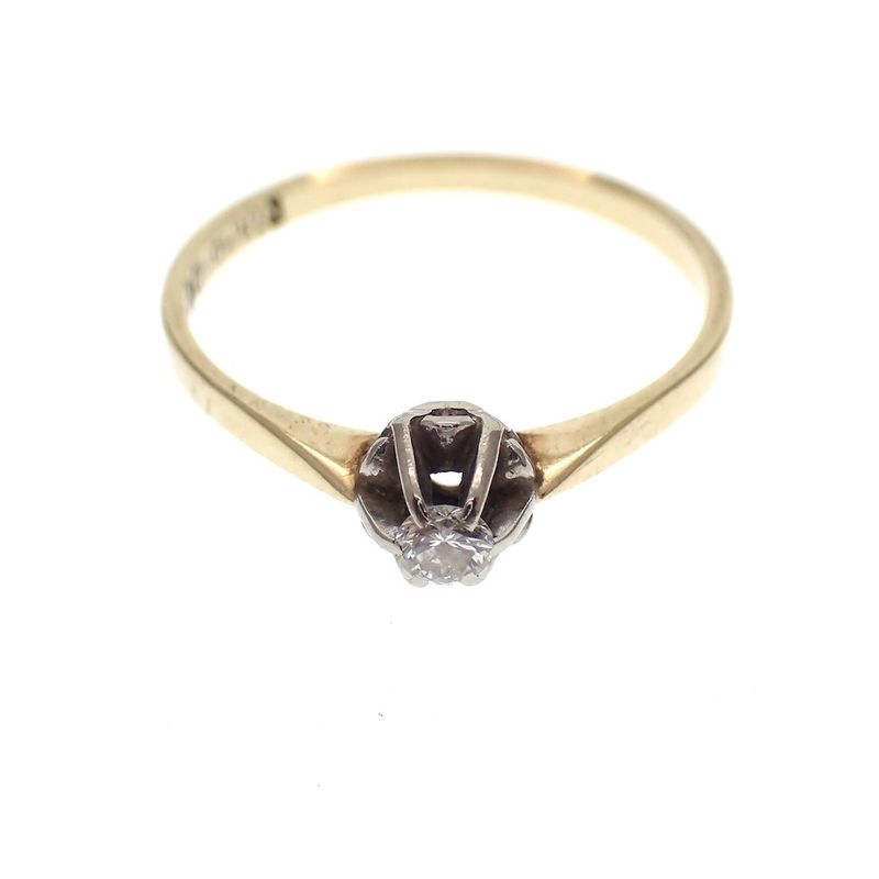 Image 5 of Gold solitaire ring with diamond 0.07 ct.