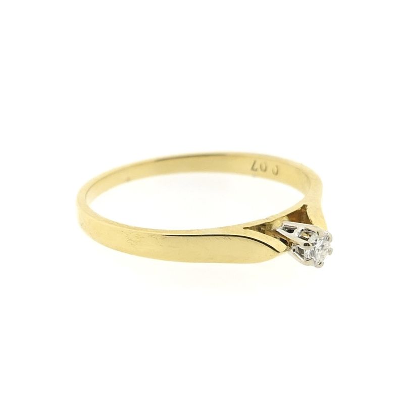 Image 4 of Gold solitaire ring with diamond | 0.07 ct.