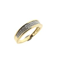 Gold ring pavé set with diamonds; 0.38 ct.