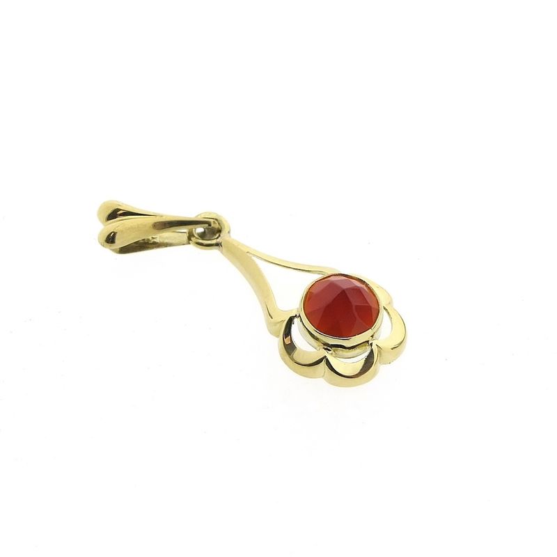 Image 3 of Gold pendant with carnelian