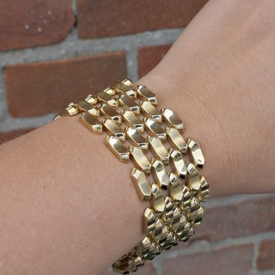 Image 1 of Gold wide Bismarck link bracelet