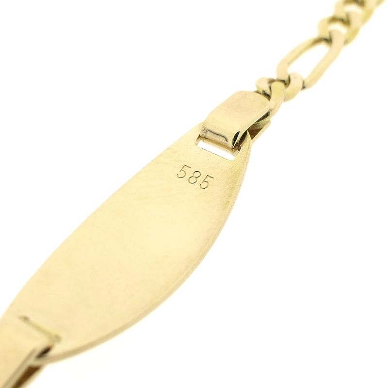 Image 8 of Gold Figaro link bracelet with engraving plate | 18.5 cm