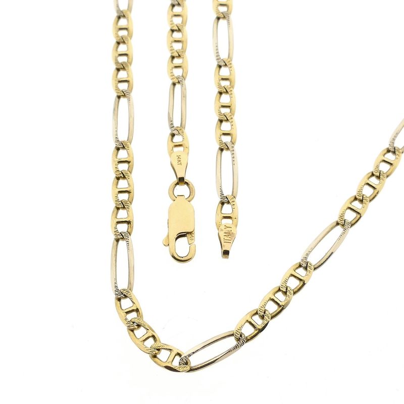 Image 1 of Bicolor Gold Figaro/Marine Link Chain
