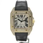Image 1 of Cartier Santos 100 XL Automatic 2732 - W20071Y1; 18k gold watch with diamond setting