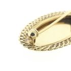 Image 5 of Vintage gold brooch with flower engraving; Floral design