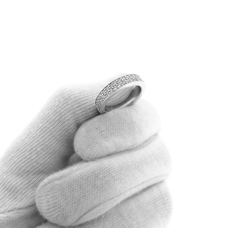 Image 8 of Silver pavé row ring with zirconia