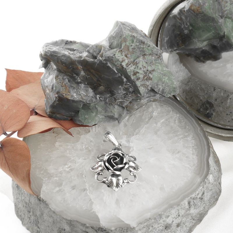 Image 2 of Antique silver floral pendant | Art Nouveau