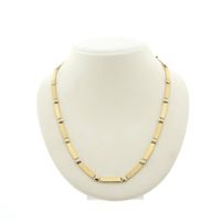 Two-tone gold fantasy link necklace | 42.5 cm - 46.5 cm