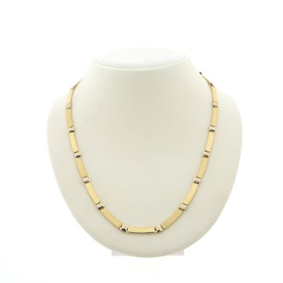 Image 1 of Two-tone gold fantasy link necklace | 42.5 cm - 46.5 cm