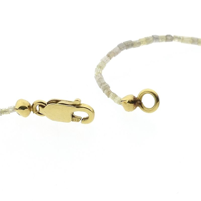 Image 5 of Uncut diamond bead necklace with gold clasp