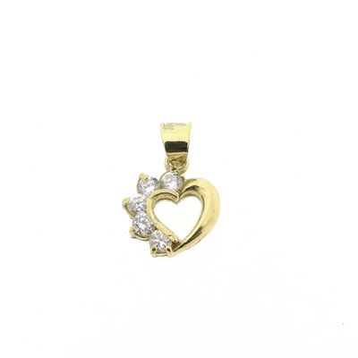 Image 1 of Gold pendant of a heart with zirconia