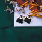 Image 2 of Gold cufflinks with onyx.