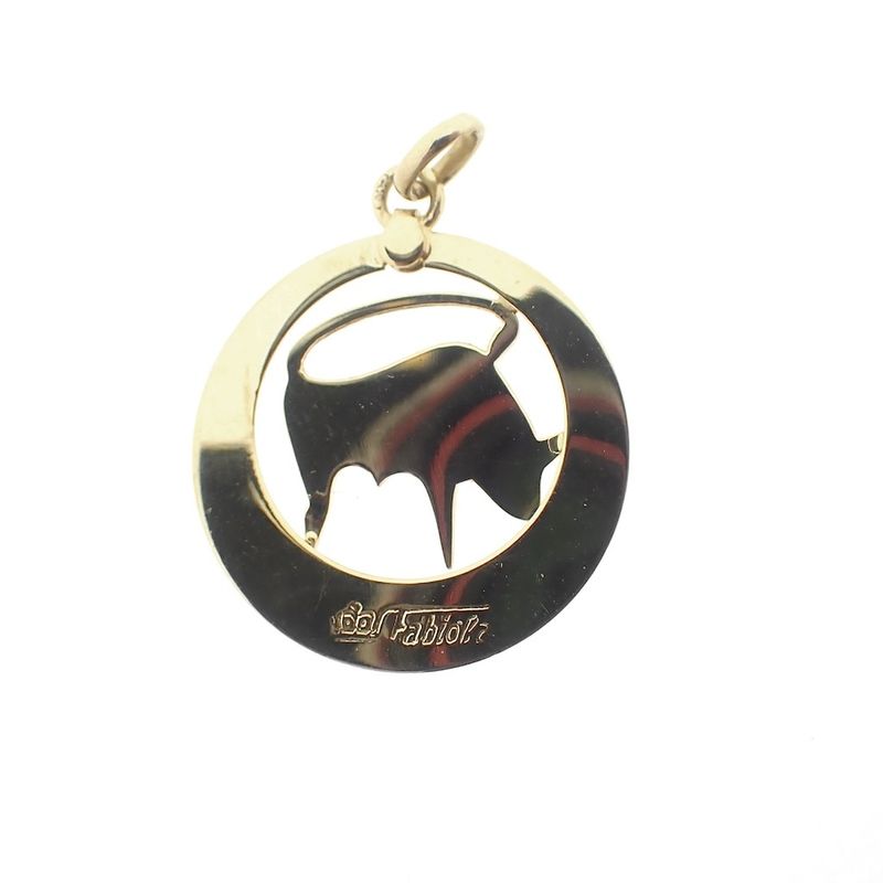Image 3 of Gold zodiac sign pendant; Taurus | Fabiola